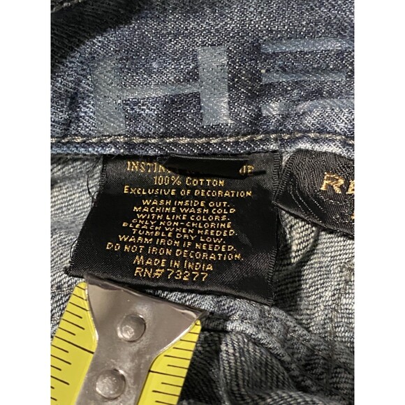 VTG Helix Jeans Embroidered Mens 34X30 Blue Relaxed Boot Y2K Denim Cross Pocket - Picture 7 of 7